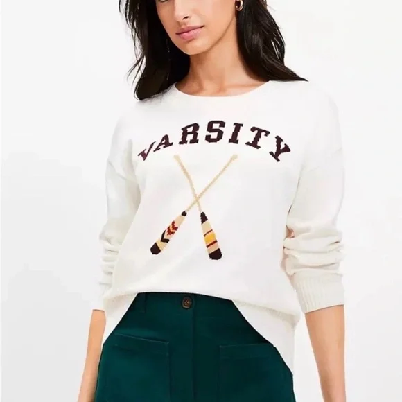 Cream Varsity Sweater - Picture 4 of 4